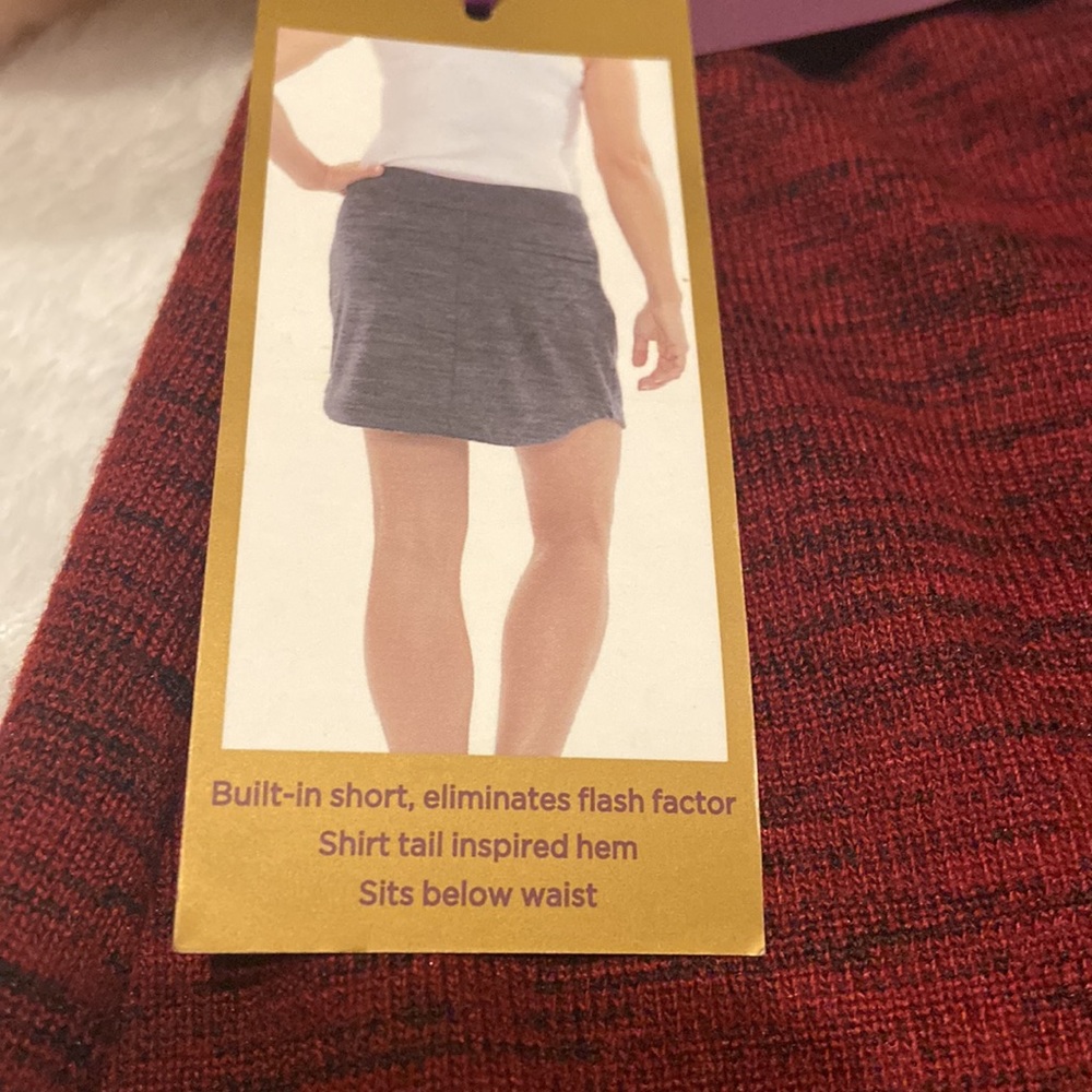 NWT Z BY ZOBHA Size XL Skort Wine Space Dye Elastic Waist Pull On Tie Waist - Picture 12 of 14